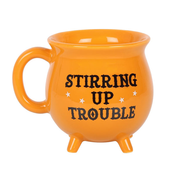 Stirring Up Trouble Ceramic Orange Cauldron Mug