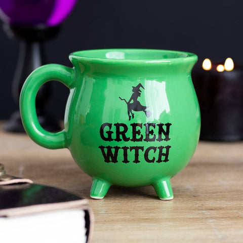 Green Witch Ceramic Green Cauldron Mug