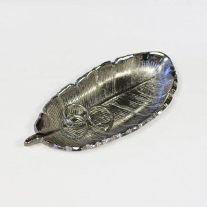 Silver Aluminium Feather Shaped Dish 12.5 cm