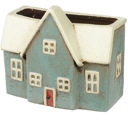 Ceramic House Planter, 17cm