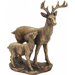 Bronze Reflections Deer & Fawn, 20cm