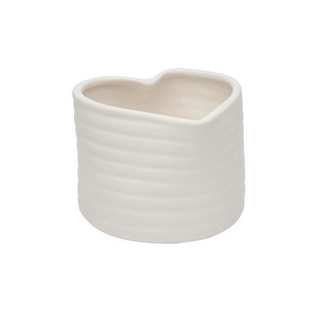 Ribbed Heart Planter, 9.5cm