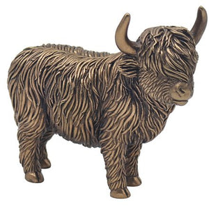 Standing Bronze Highland Cow