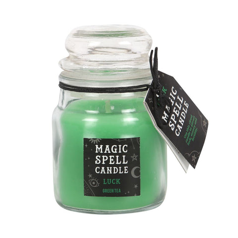 Luck Green Tea Spell Candle Jar