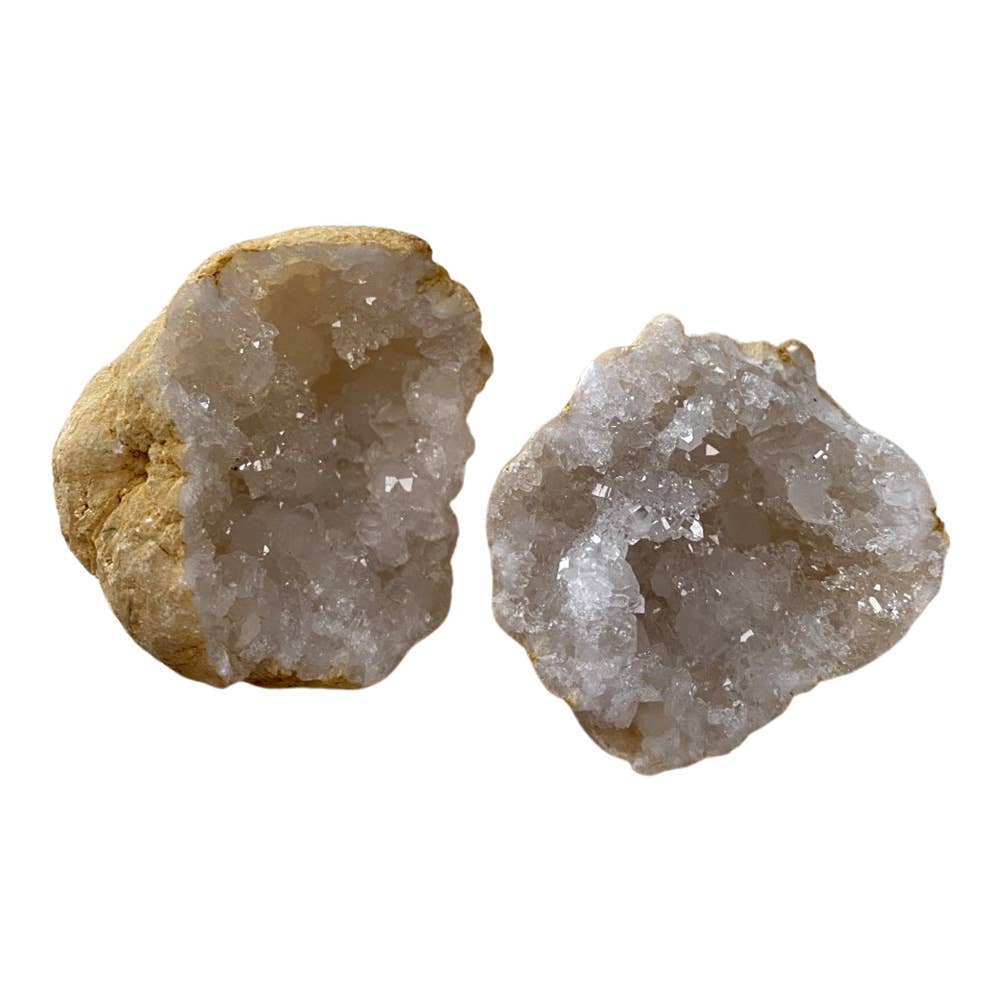 White Quartz Geode Pairs