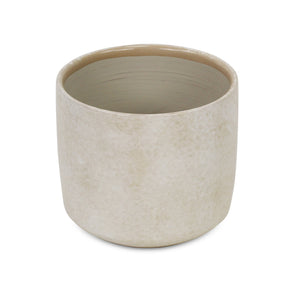 Off White Ceramic Planter with Mosaic Pattern