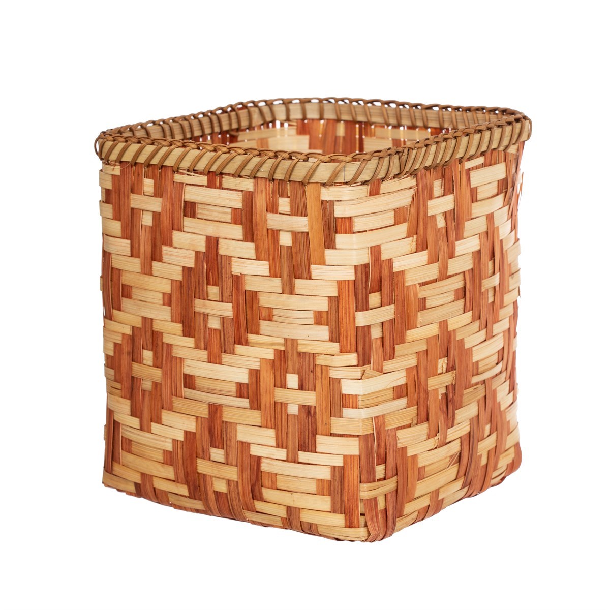 Terracotta Geo Bamboo Basket