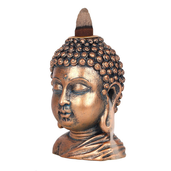 Bronze Buddha Head Backflow Burner