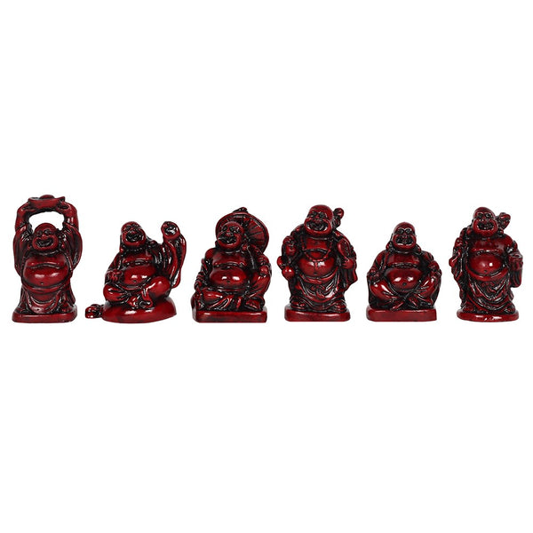 6 Red Resin Buddha's