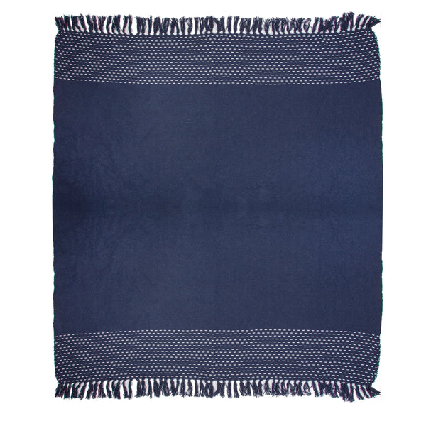 Stitched Blue Blanket Throw