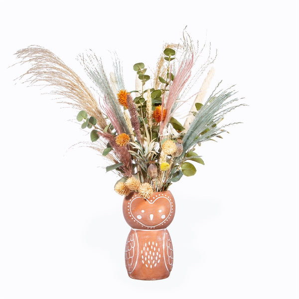 Olivia Owl Terracotta Vase