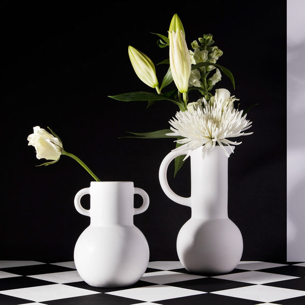 Small Amphora Vase White