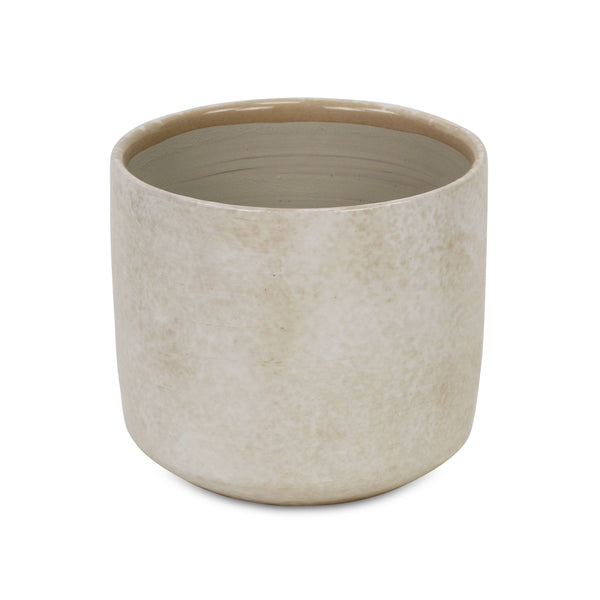 Off White Ceramic Planter with Mosaic Pattern